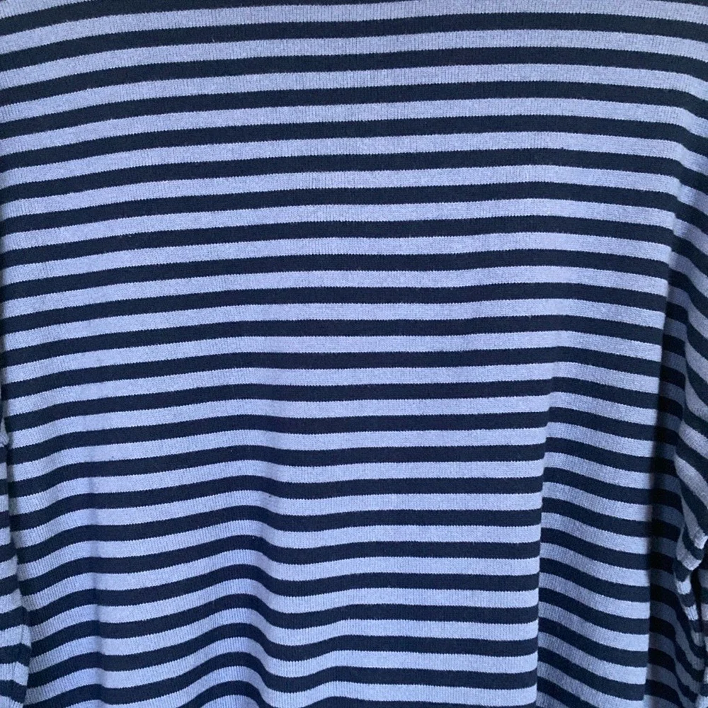 Lillusory‎ Womens Pullover Crew Neck Striped Nautical Sweater Size M Blue Cream